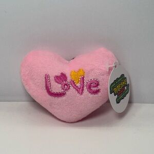 Pink Plush Heart "Love" Bag Charm Keychain Charm